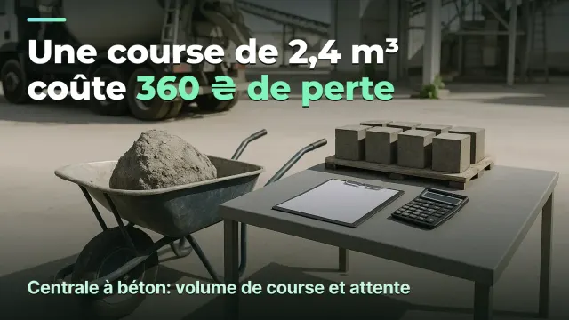 Béton : une course de 2,4 m³ est en perte