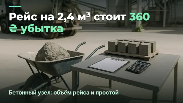 Бетонный узел: рейс на 2,4 м³ — это убыток