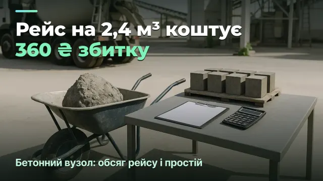 Бетонний вузол: рейс на 2,4 м³ — це збиток