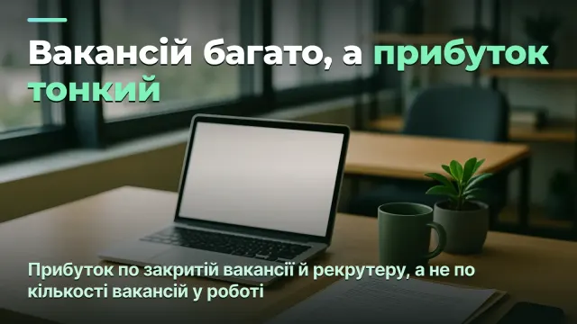 Прибуток рекрутингової агенції: по закритій вакансії й по рекрутеру, а не по кількості вакансій у роботі