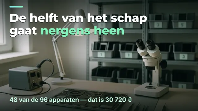 Reparatiecentrum: de helft van het schap gaat nergens heen