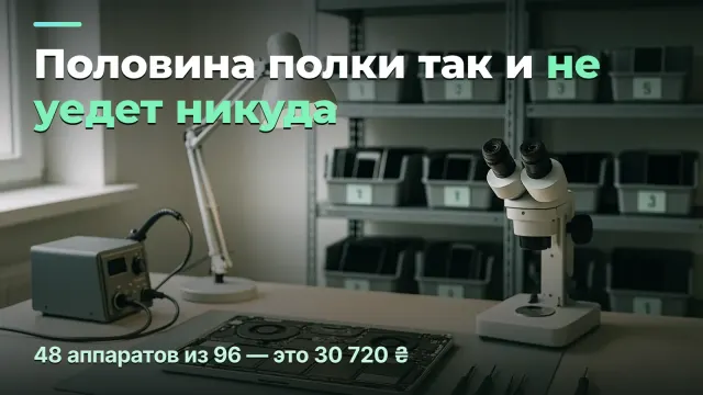 Сервисный центр: половина полки так и не уедет никуда