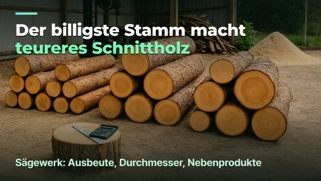 Sägewerk: billiger Stamm, teureres Schnittholz