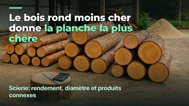 Scierie : bois rond moins cher, planche plus chère