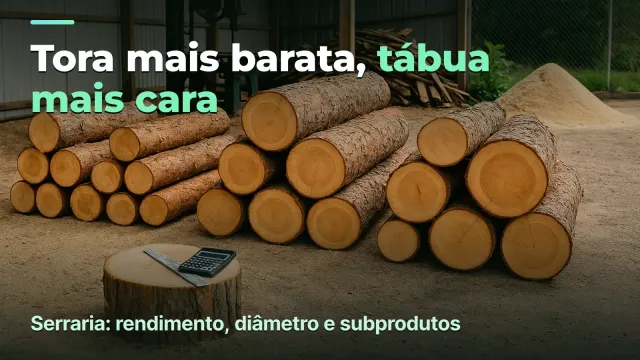 Serraria: tora mais barata, tábua mais cara