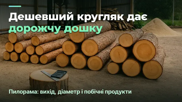Пилорама: дешевший кругляк дає дорожчу дошку