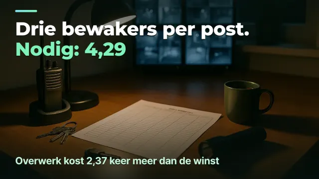 Beveiliging: een post vraagt 4,29 mensen, geen drie