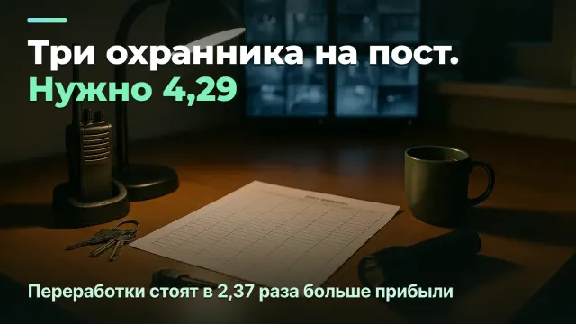 Охрана: посту нужно 4,29 человека, а не трое