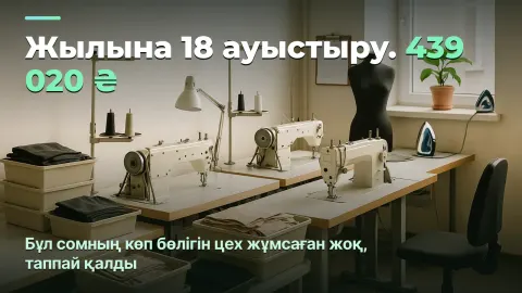 Тігін цехы: ағымдылық пайданың 35%-ын жейді