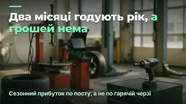 Шиномонтаж: сезонний прибуток по посту, а не просто гаряча черга