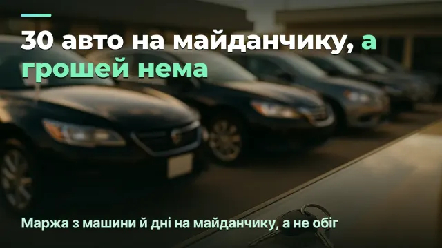 Автосалон вживаних авто: маржа з машини й швидкість обороту грошей