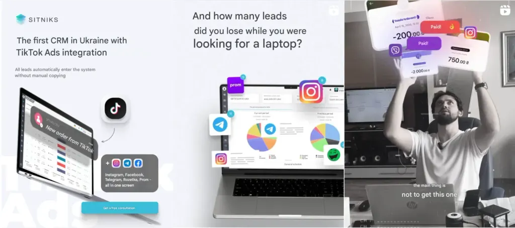 Excerpt from social media SITNIKS CRM