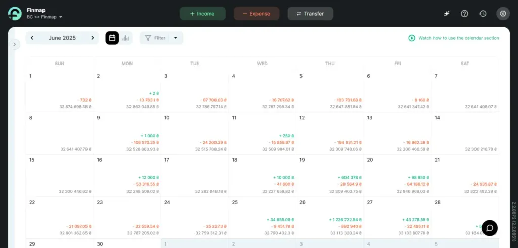 Finmap Payment Calendar