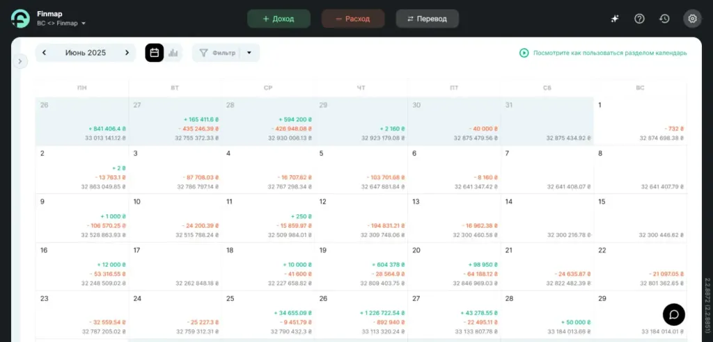 Платёжный календарь Finmap
