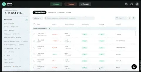 Money (Cash Flow) report in Finmap