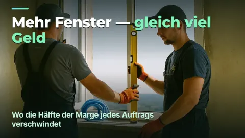 Fenstermontage: Gewinn pro Auftrag statt pro Quadratmeter