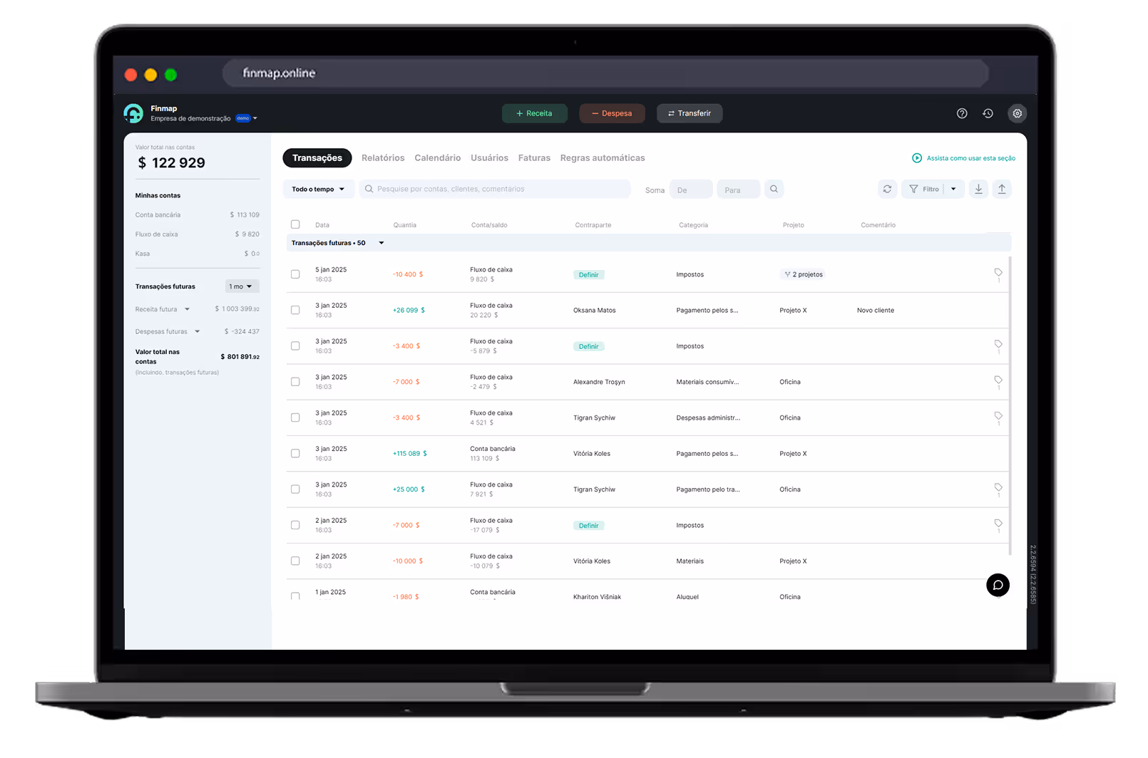Agende uma demo gratuita da Finmap com um especialista financeiro