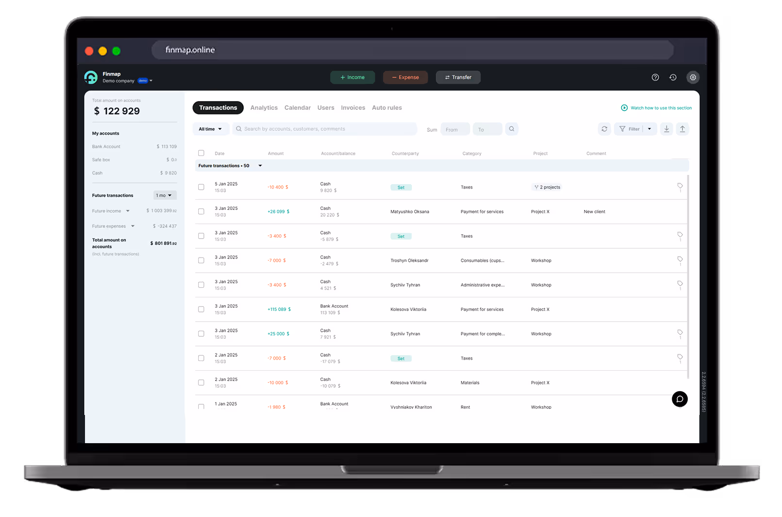 Finmap-тың тегін демосын қаржы сарапшысымен брондау